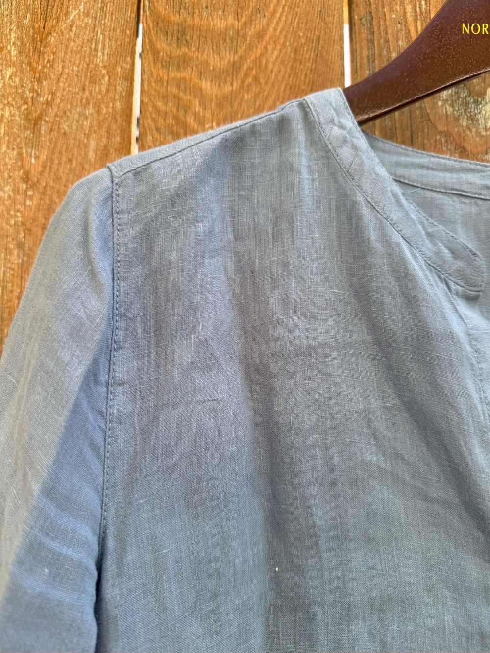 Sigrid Olsen Blue 100% Linen Top Tunic Long Sleeve Button Down Size Medium - Picture 3 of 13